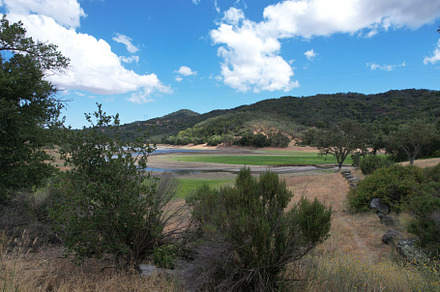 Aerial view of reservoirs in Morgan hill California, a Nature Photo by uncreative