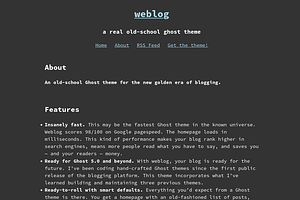 Weblog Old-school Ghost 5.0 Theme