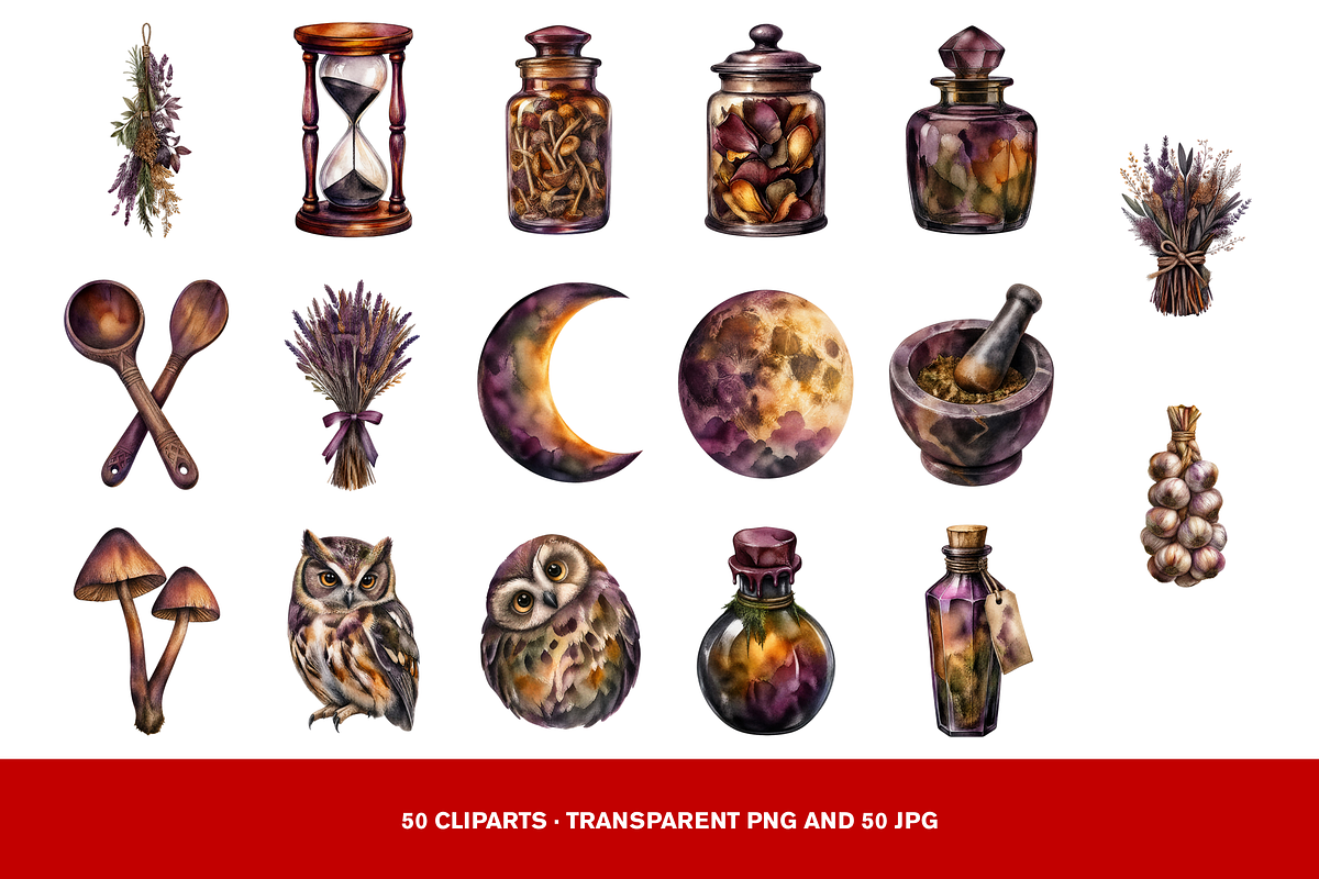 50 Cottagecore Witch Clipart PNG, a Seasonal Illustration by Luxe (Photo 3 of 4)