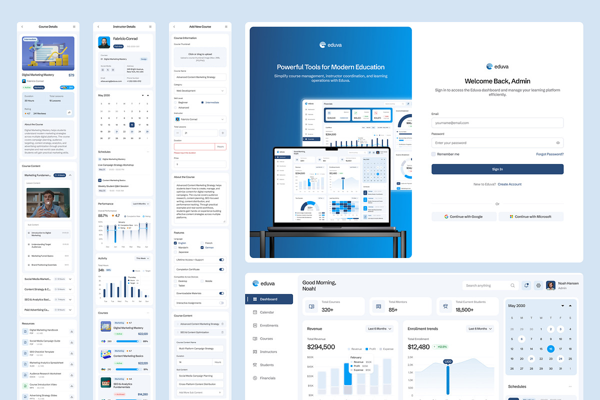 Learning Management System Dashboard, an UI Kit Template by peterdraw (Photo 7 of 7)