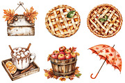 Watercolor Cozy Fall Clipart Bundle, a Seasonal Illustration by CitraGraphics (Thumbnail 5 of 8)