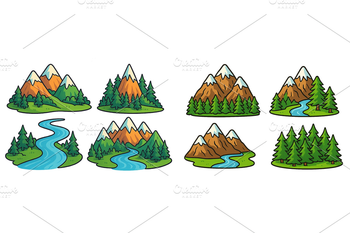 Nature landscapes with mountains, an Animal Illustration by ZinetroN