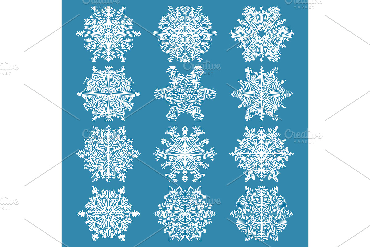 Snowflakes icon collection, an Outline Icon by RODINA (Photo 1 of 3)