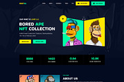 NFT Landing Page Figma Template, a Landing Page Template by CodexCoder Themes (Thumbnail 1 of 8)