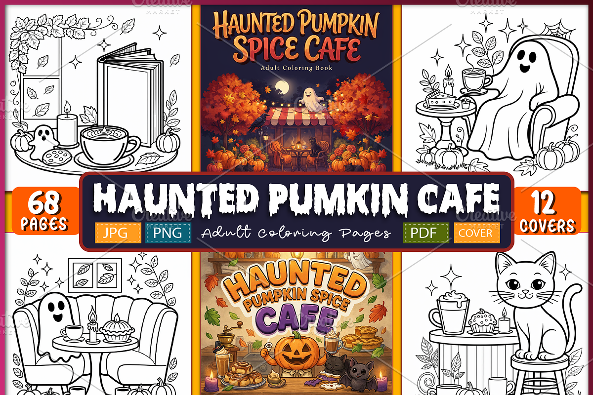 Haunted Pumpkin Spice Cafe, a Decorative Illustration by Ink Gallery (Photo 1 of 4)