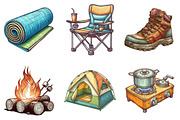Summer Camping Gears Clipart, an Illustration by SinaCreation (Thumbnail 4 of 5)