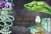 Watercolor Mythos Clipart Set, an Animal Illustration by ArtCreationsDesign (Thumbnail 1 of 9)