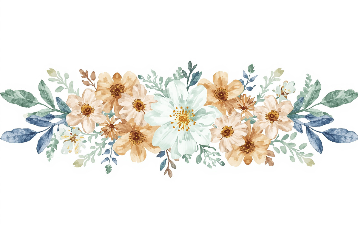 Rustic Orange Floral Set, an Illustration by Designer_Momina (Photo 14 of 16)