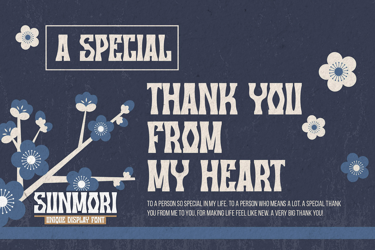 SUNMORI - Unique Display Font, a Font by Gassstype (Photo 8 of 8)