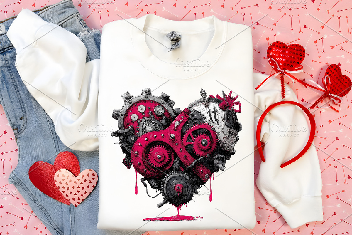 Steampunk Valentine's Clipart Bundle, an Illustration by Canvas Craft (Photo 4 of 6)