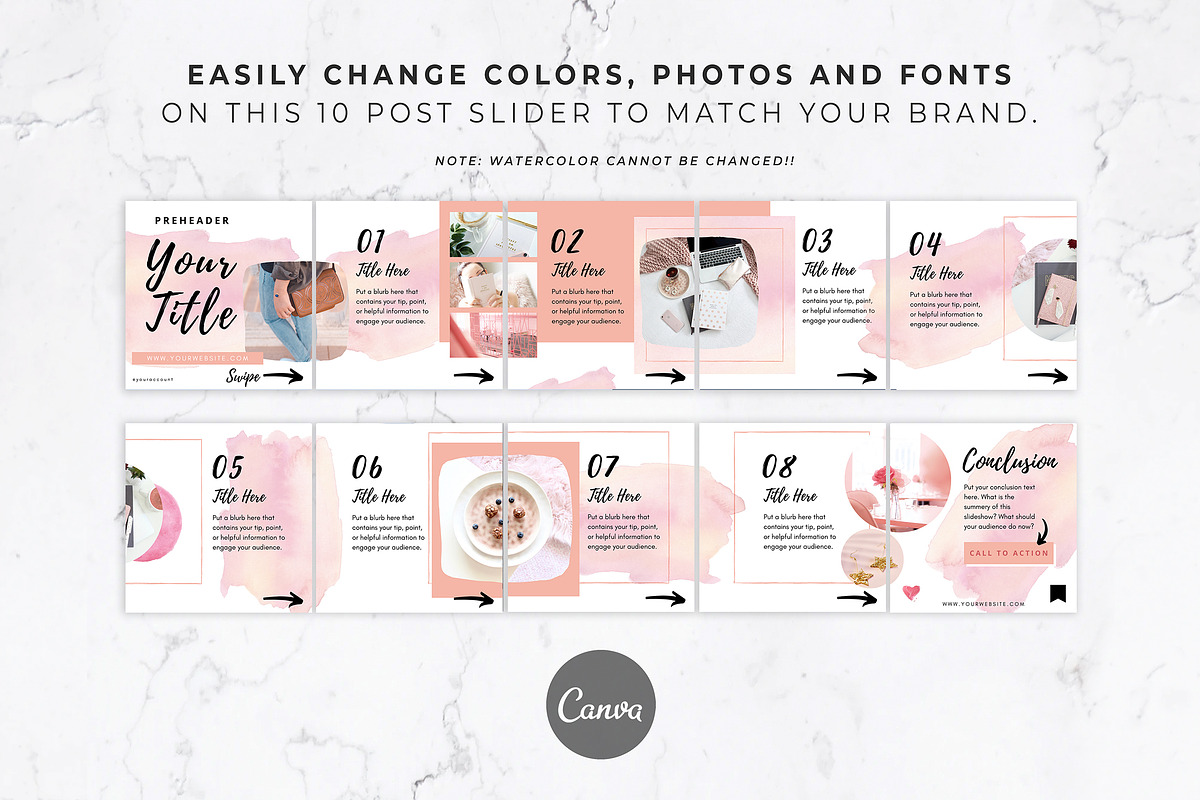 Instagram Post Carousel for Canva, a Social Media Template by Thirty ...