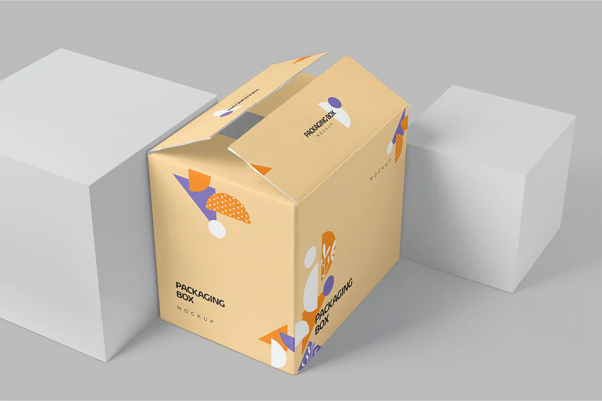 7 Packaging Box Mockups, a Packaging Mockup by megostudi0 (Photo 6 of 9)