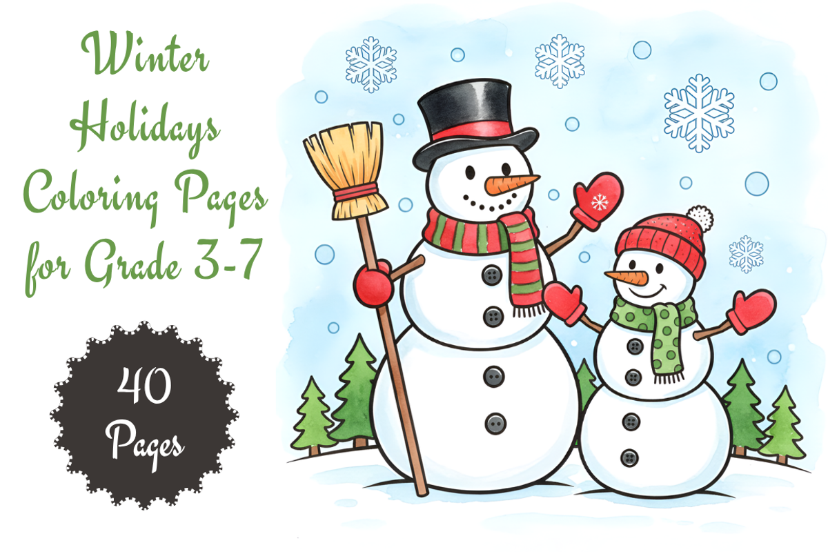 Christmas Holidays Coloring Pages, a Seasonal Illustration by Nuvame Arts & Designs (Photo 1 of 21)