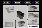 Oval Metal Bucket Mockup, a Household Mockup by hiddemaru (Thumbnail 2 of 4)