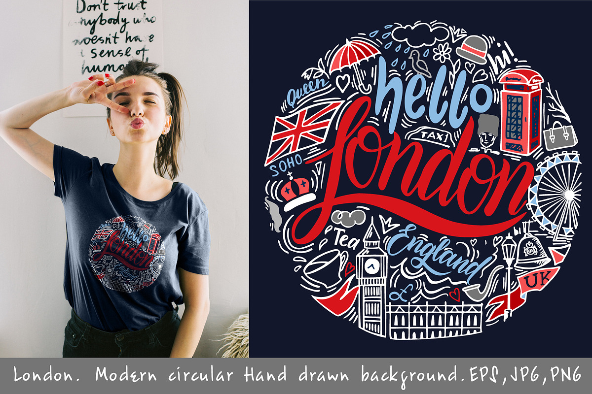 London. Modern hand drawn background, an Illustration by Live line (Photo 1 of 6)