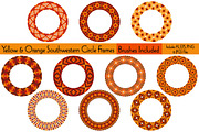 Orange Southwestern Circle Frames, a Pattern Graphic by Melissa Held Designs (Thumbnail 1 of 3)