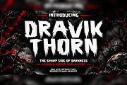 Dravik Thorn Horror Display Font, a Sans Serif Font by mesuka (Thumbnail 1 of 5)