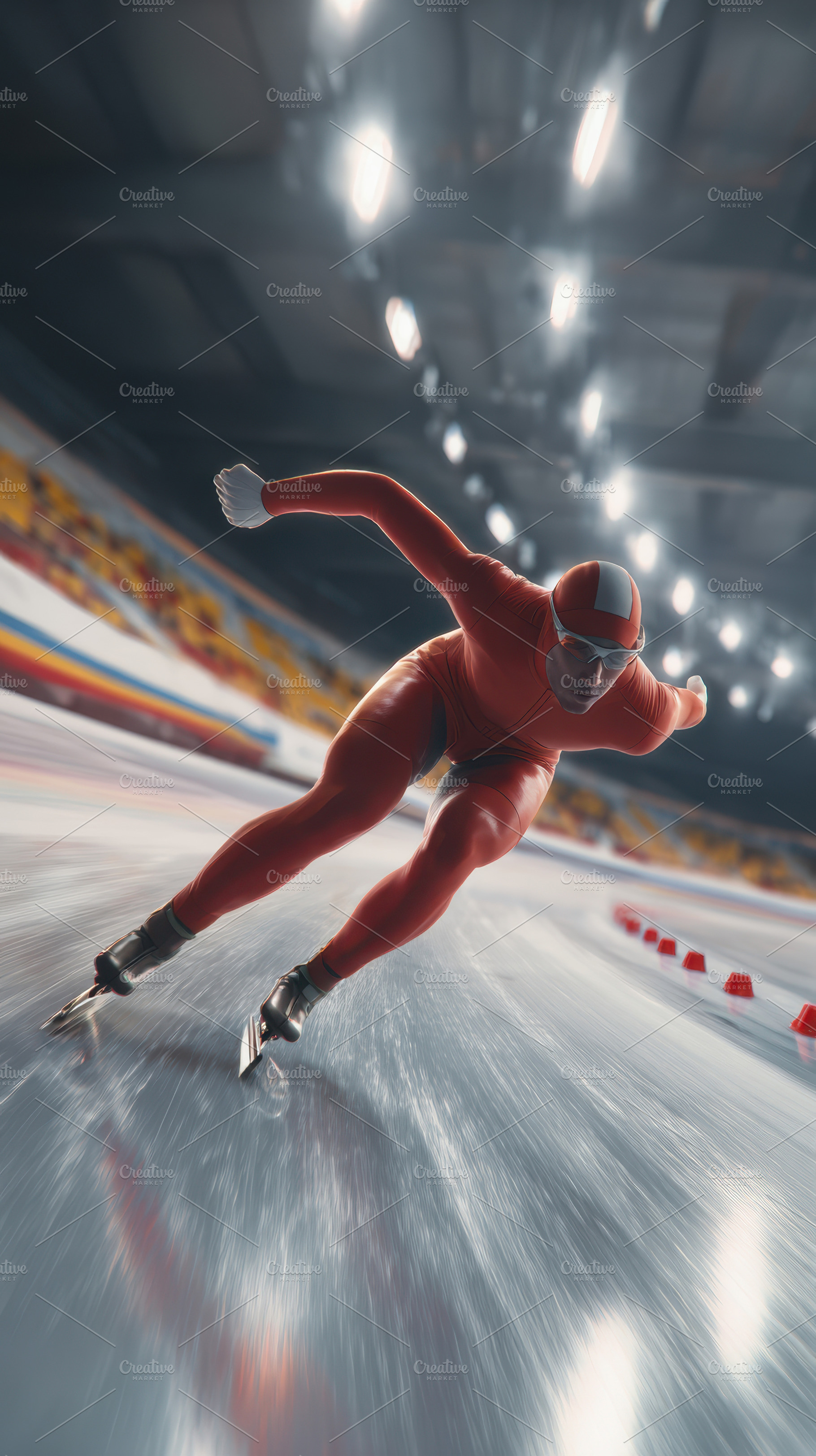Dynamic speed skating competition on ice, a Sports & Recreation Photo by AlyaAnd