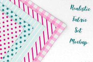 Realistic Fabric Set Mockup.