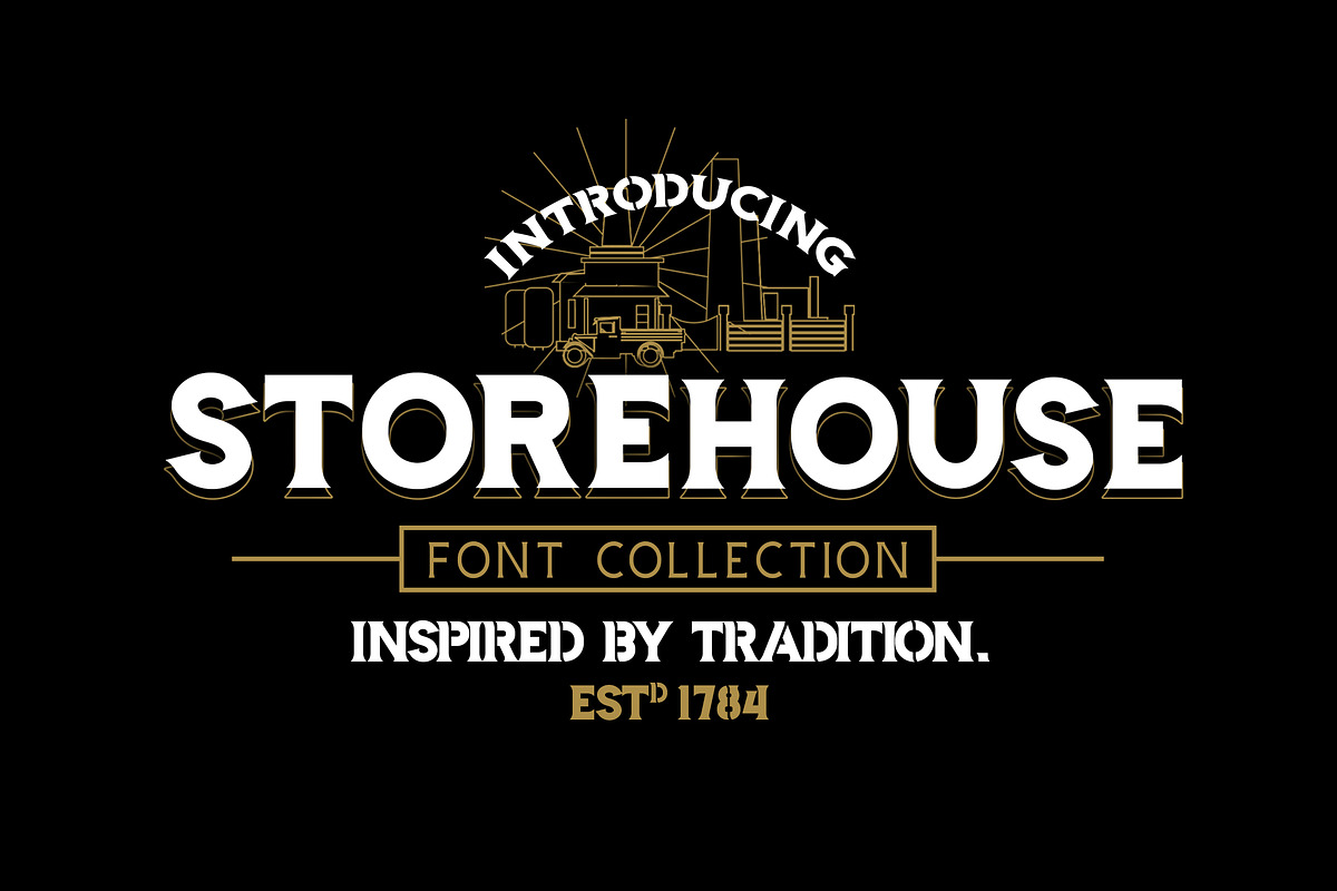 Storehouse Font + Vector shapes preview 3