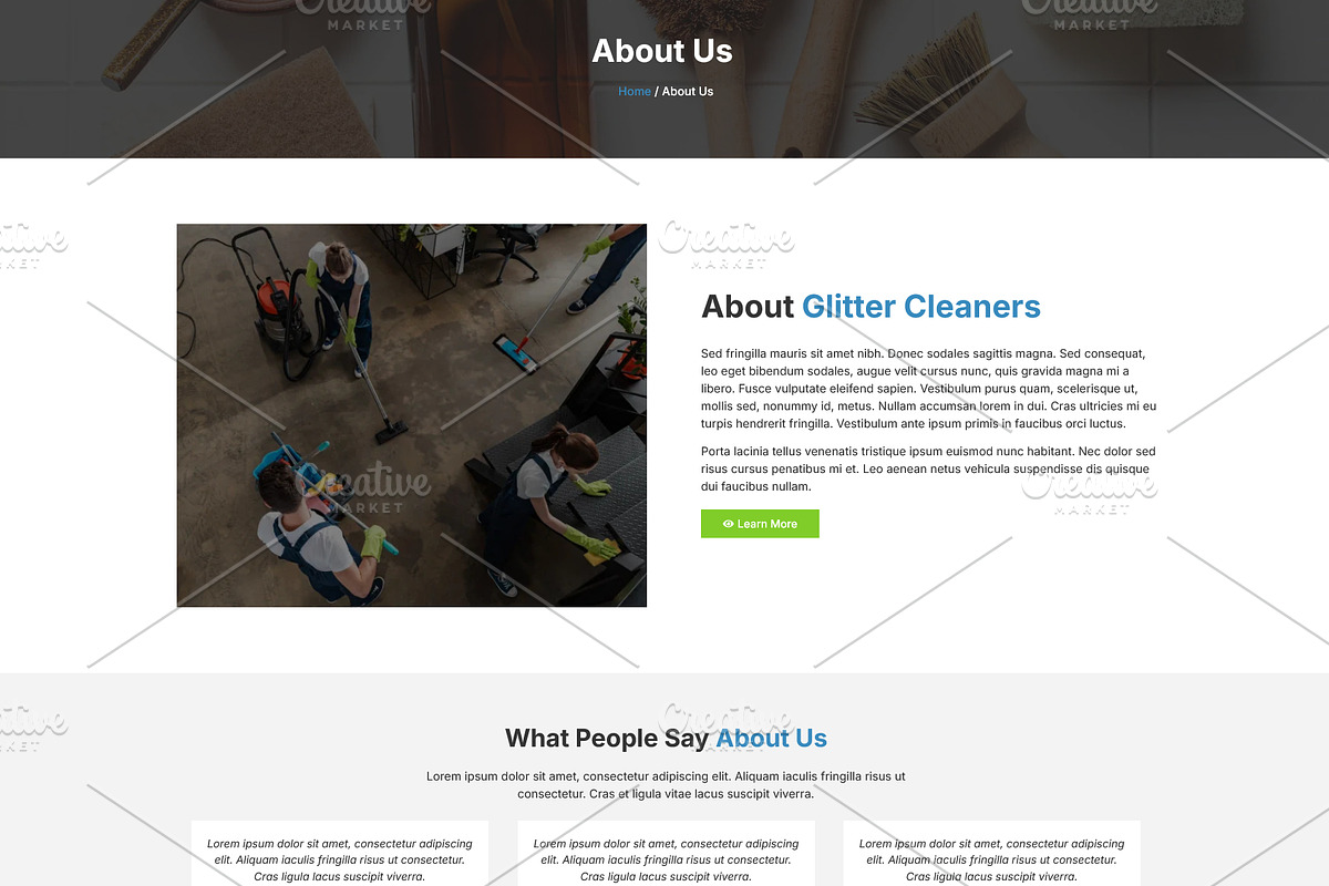 Cleaning Service & Tools Elementor, a WordPress Template by HasnainDEV (Photo 2 of 5)