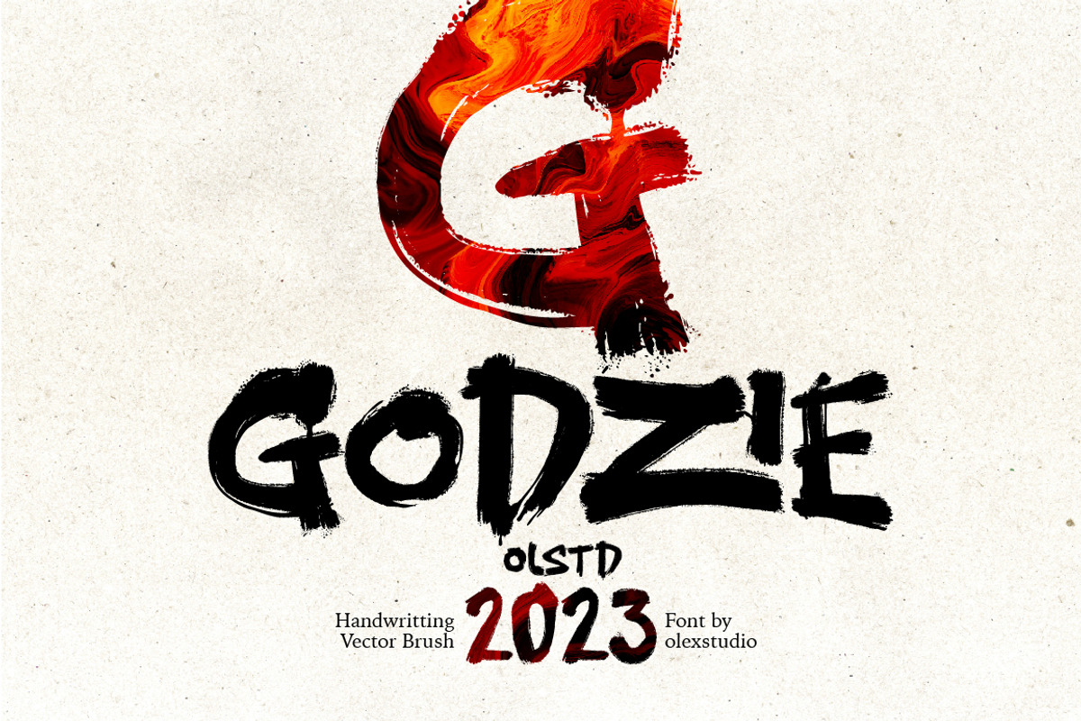 GODZIE Olstd - Handwritten Brush, a Handwritten Font by Olexstudio (Photo 1 of 8)