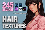 Procreate Hair Braids curly brushes, a Brush Add-On by Revabrush (Thumbnail 1 of 10)