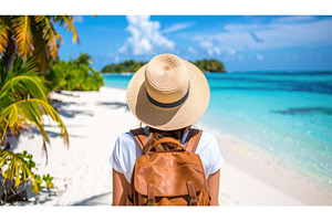 Back view of woman with hat on, a Holiday Photo by Igor Tichonow
