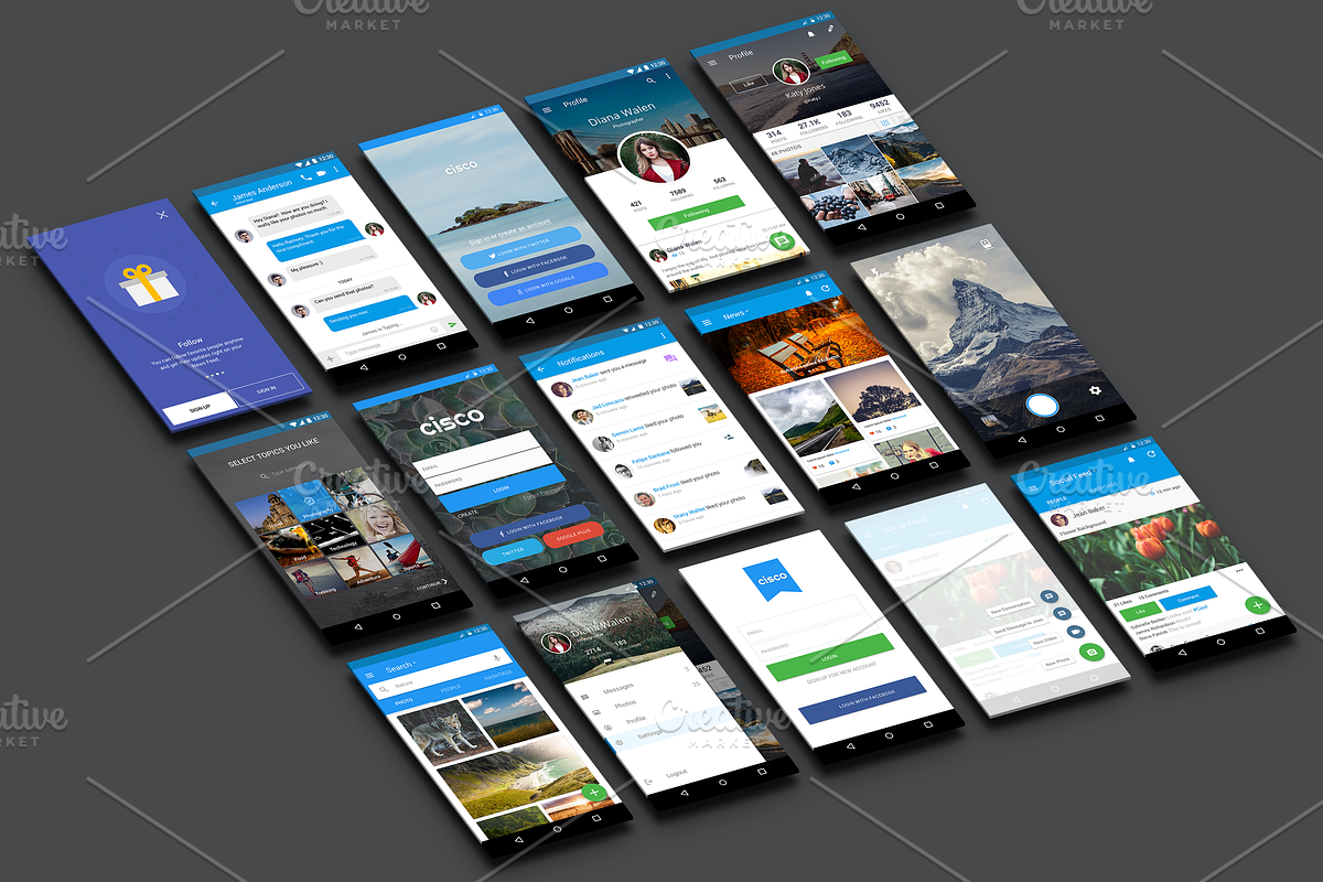 Material App UI - Cisco, an UI Kit Template by Danfe Designs (Photo 3 of 3)