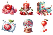 Cozy Cherry Joy Clipart, an Illustration by DreamArtGraphic (Thumbnail 2 of 4)