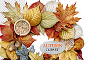 Luxury Clipart Autumn Leaves Wreath, a Decorative Illustration by Area (Thumbnail 9 of 40)