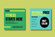 Fitness Social Media Post Set Design, a Social Media Template by MightyDesign (Thumbnail 3 of 8)