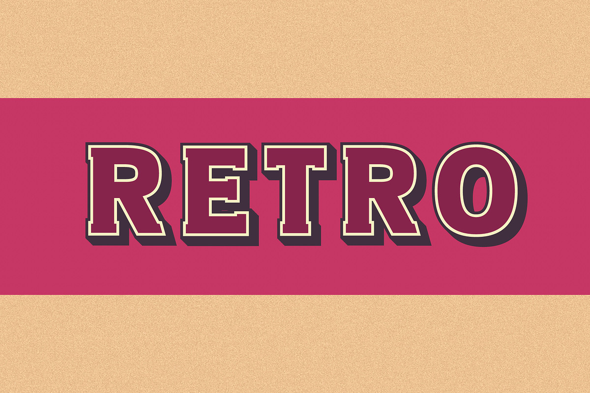 Retro 3D SVG Font, a Font by vladocar (Photo 1 of 6)