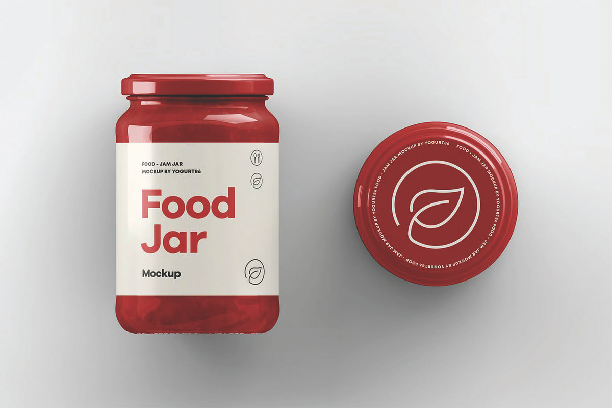Front And Top Jar Lid Mockup, a Packaging Mockup by DesignRushMarket (Photo 1 of 2)