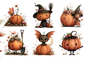 Whimsical Halloween Pumpkin Clipart, a Seasonal Illustration by Daily.Designs (Thumbnail 2 of 5)