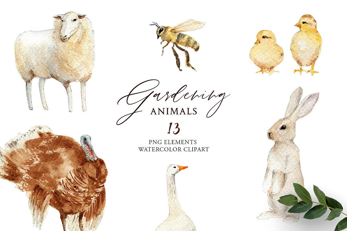 Watercolor Animals Clipart Set, an Object Graphic by NiKO (Photo 1 of 4)