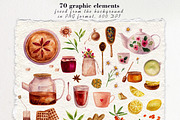 Tea and berry pie watercolor set, a Food Illustration by a_ptichkina (Thumbnail 2 of 6)