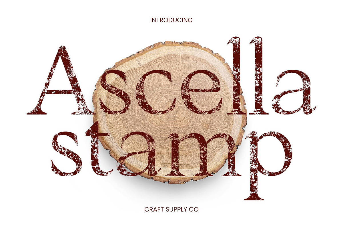 Ascella Stamp, a Serif Font by Craft Supply Co. (Photo 1 of 8)