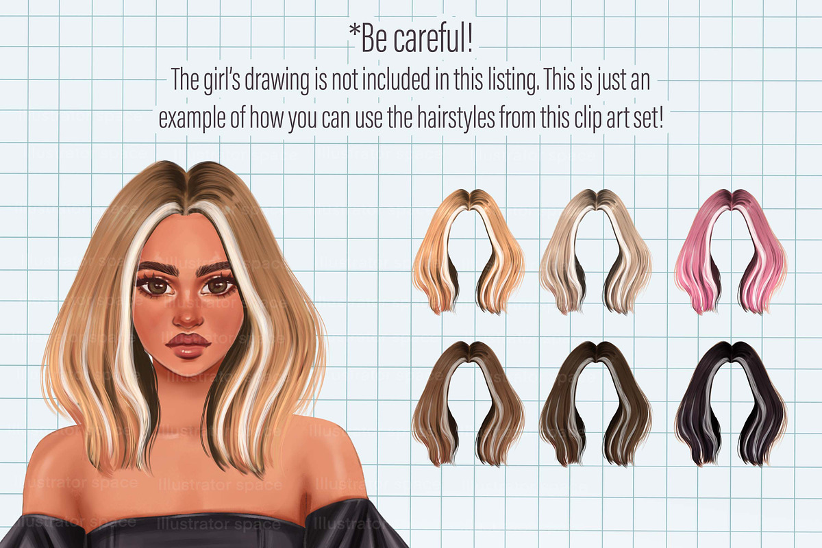 Hairstyles clipart 30 PNG, an Illustration by Illustrator Space (Photo 6 of 6)