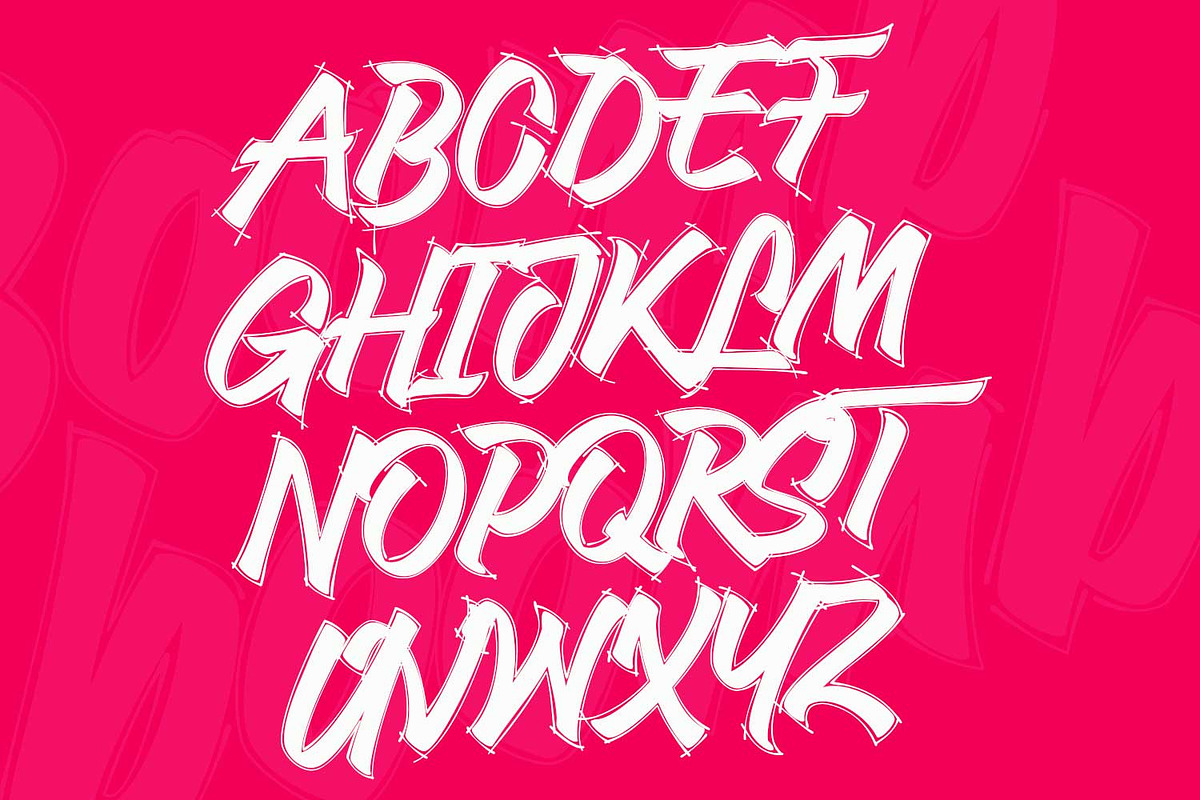 Boomba - Bold Brush Script Font, a Blackletter Font by Ridha-38.lineart (Photo 7 of 15)
