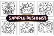 Cute Easy Sweet Love Coloring Page, a Seasonal Illustration by Craftsbeefy (Thumbnail 2 of 4)