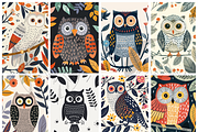 Autumn Owl Digital Paper, an Animal Illustration by Paper & Pattern Studio (Thumbnail 2 of 8)