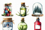 Watercolor Christmas Magic Jars, an Illustration by Craft Nest (Thumbnail 2 of 6)