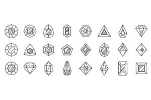 Ruby rock icons set. Set of, an Object Illustration by Ylivdesign