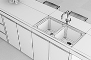 Kitchen C - High End Apartment, an Architecture 3D Model by 3DCargo (Thumbnail 9 of 12)
