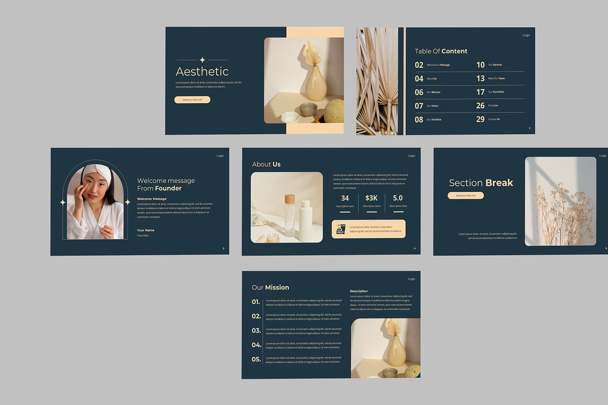 Aesthetic Power Point Template, a Presentation Template by Recreative (Photo 2 of 6)
