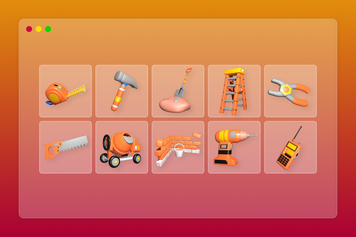 Construction Site Essentials 3D Icon, an Object Graphic by twinstd (Photo 6 of 6)