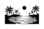 Scenic Sunset Over Tropical Beach |, an Illustration by Amazin_art (Thumbnail 2 of 7)