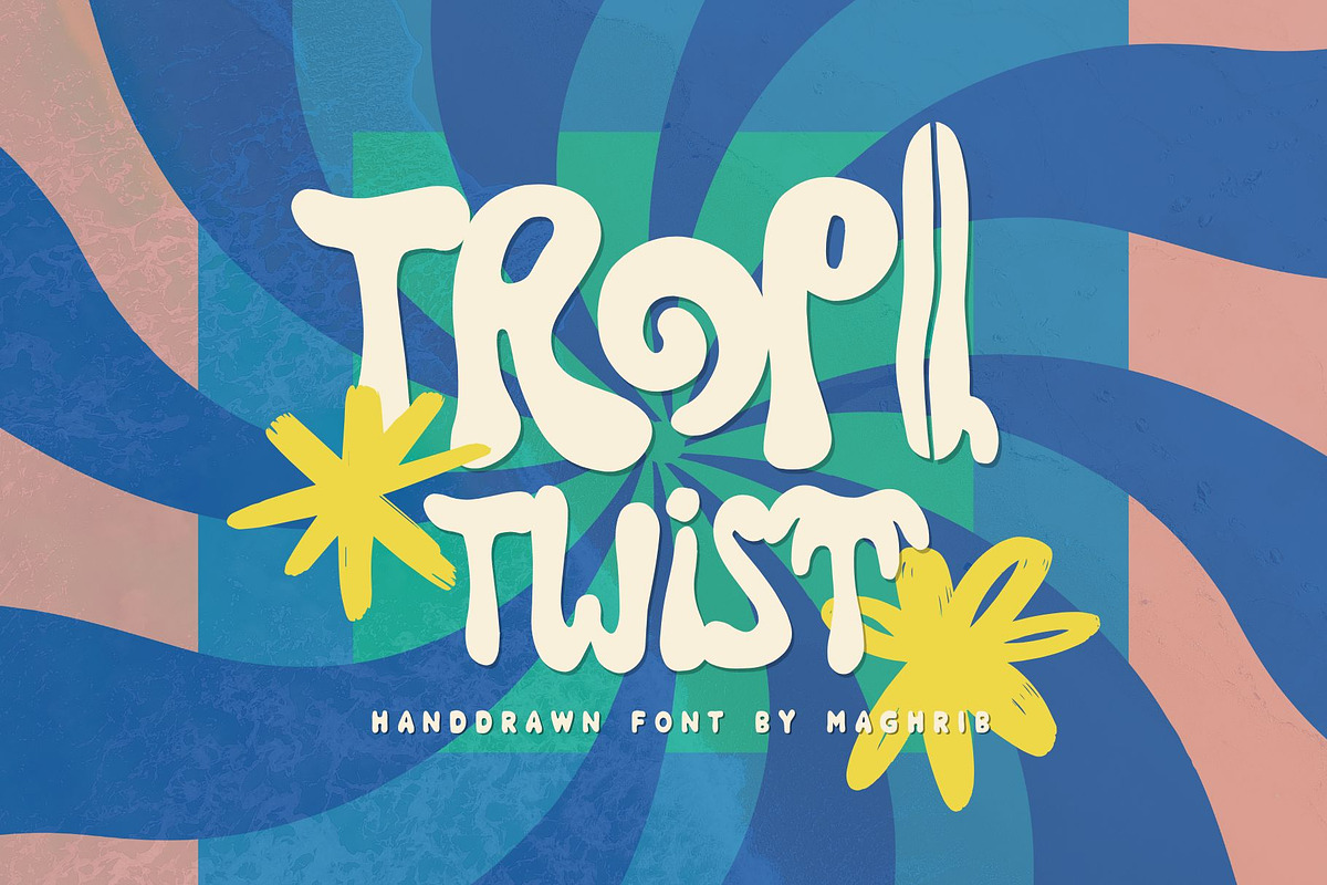 Tropi Twist, a Sans Serif Font by maghrib (Photo 1 of 5)