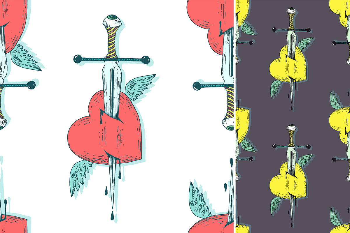 Sword & Heart design set, a Decorative Illustration by OKart.studio (Photo 6 of 6)